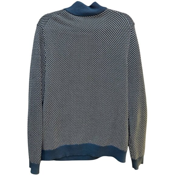 Brooks Brothers Sweater Blue‎ White Houndstooth 1/4 Zip Preppy Size L - Picture 4 of 7